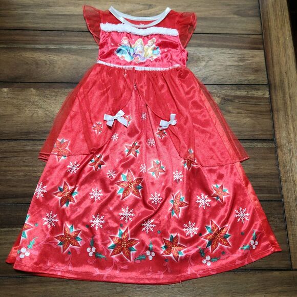 Disney Princess Christmas Red Dress 4T - Picture 1 of 5